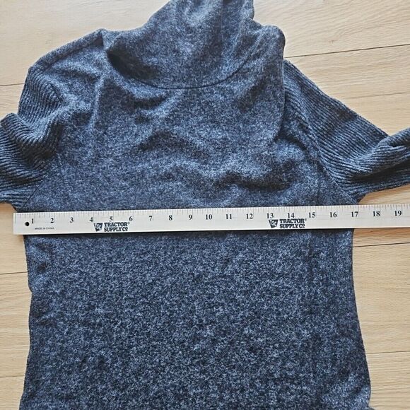 Saturday Sunday Anthropologie Cowl Neck Sweater Dress Medium, Heather Black - Picture 7 of 11